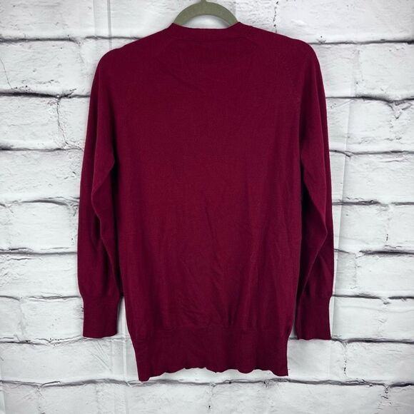 J.Crew Merino Wool Cardigan Sweater Burgundy Red Button Front Women’s M - Picture 3 of 9